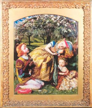 Arthur Hughes : The King's Orchard retouched in